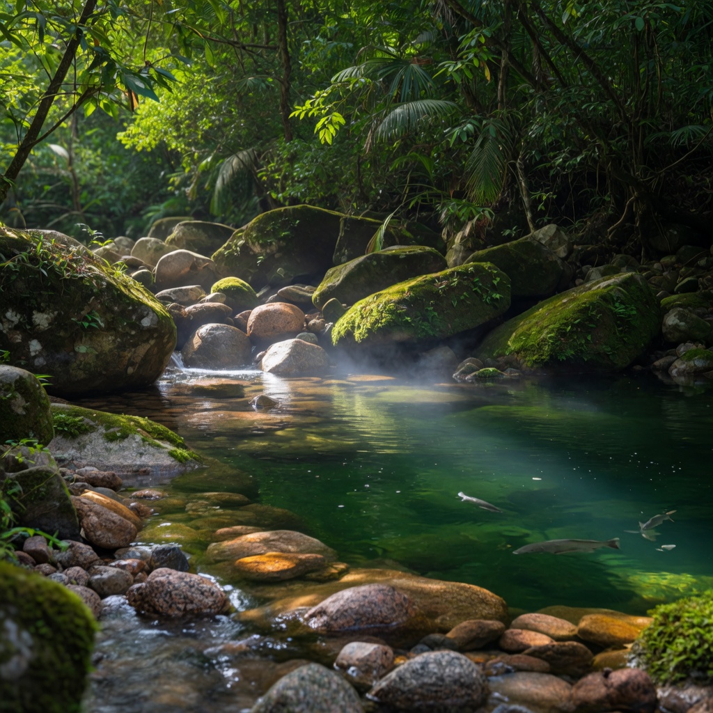 Sooty Grunter and Jungle Perch in Tropical Freshwater Streams