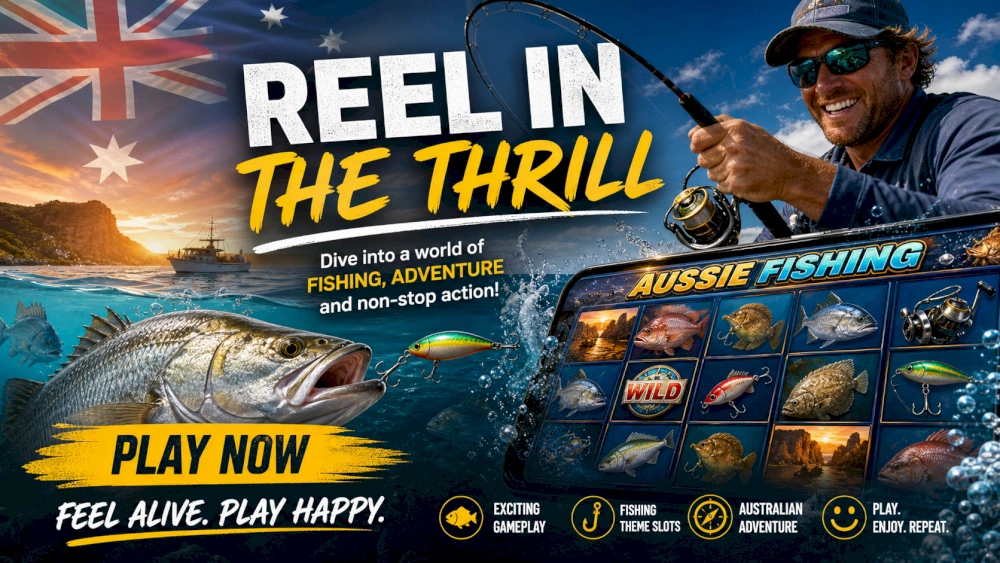 Australian coastline with ocean swell and an atmospheric coastal gaming theme